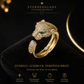 Unisex Tier Ring mit CZ Zirkonia- Verstellbarer Schmuck