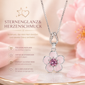925 Sterling Silber Halskette mit Blütenanhänger – Rosa & Pfirsich Damenkette