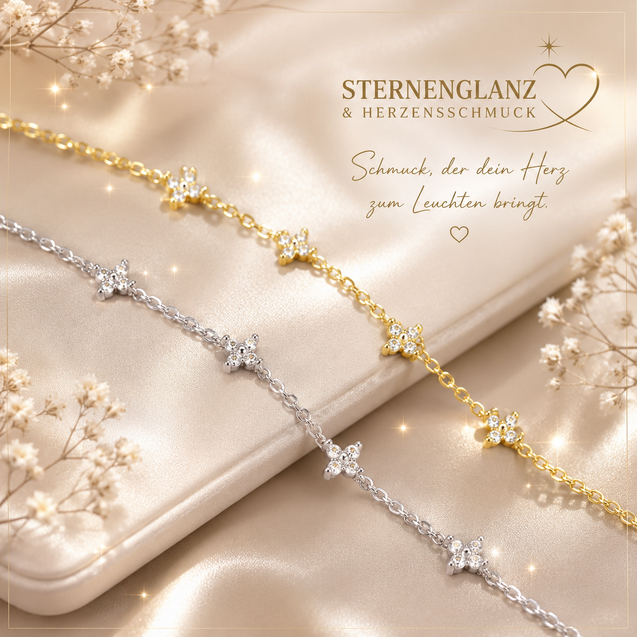 925 Sterling Silber Blumen Armband mit Zirkonia – Elegantes Damen Armband für Hochzeit & Geschenk