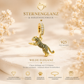 925 Sterling Silber Charm Anhänger mit CZ Zirkonia –Leoparden