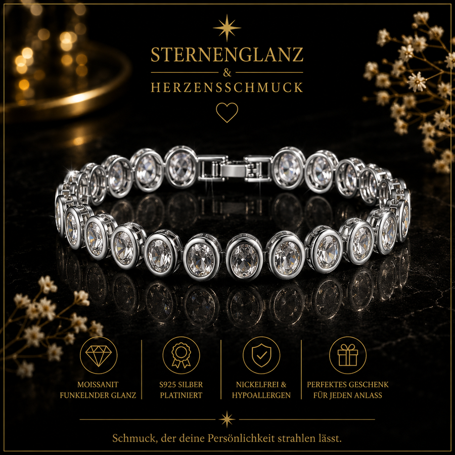 14K Vergoldetes Büroklammer-Armband mit Zirkonia – Verstellbares Damen Gliederarmband