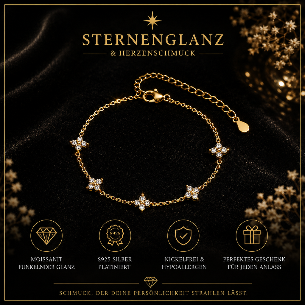 925 Sterling Silber Blumen Armband mit Zirkonia – Elegantes Damen Armband für Hochzeit & Geschenk