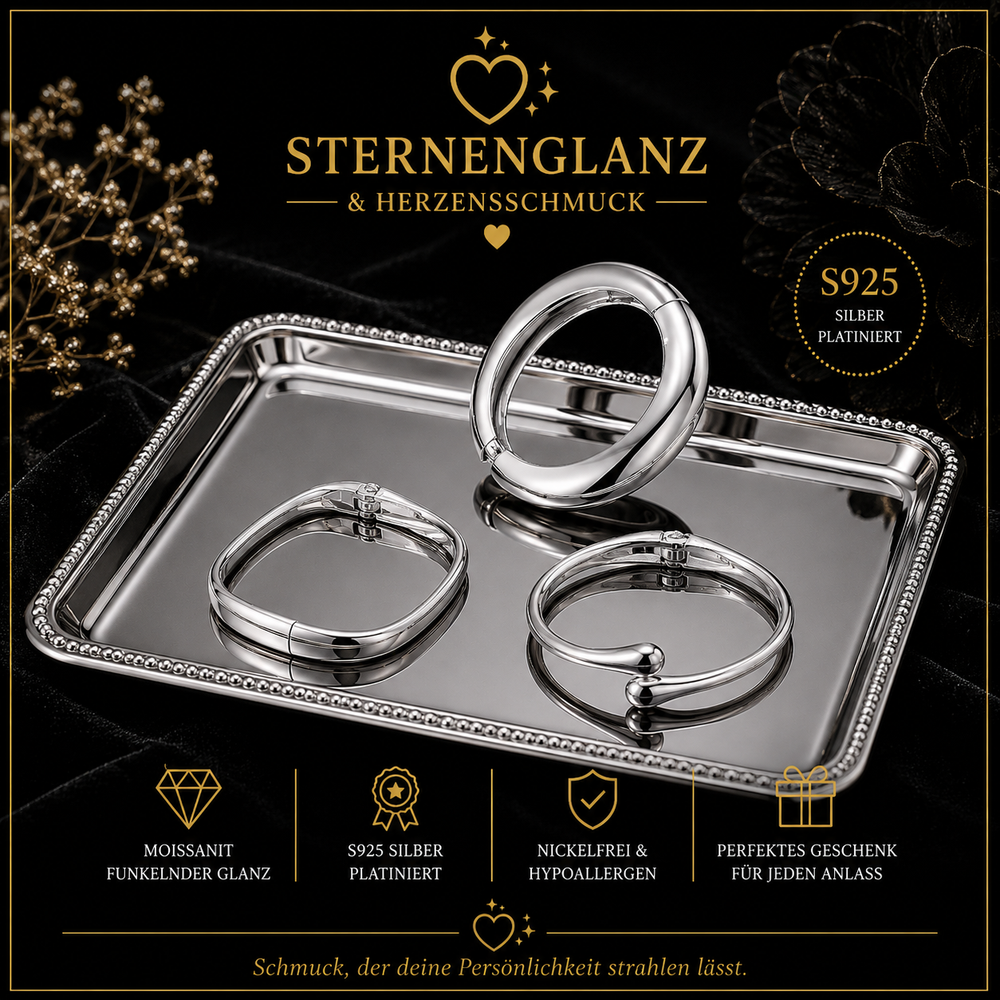 Vintage Armreif aus Edelstahl – Geometrischer Damen & Herren Armreif in Gold oder Silber