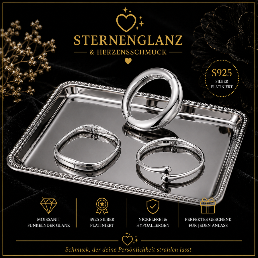 Vintage Armreif aus Edelstahl – Geometrischer Damen & Herren Armreif in Gold oder Silber