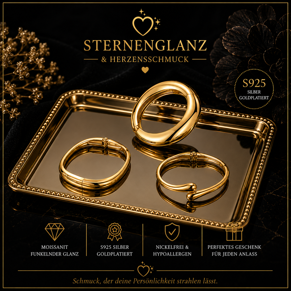 Vintage Armreif aus Edelstahl – Geometrischer Damen & Herren Armreif in Gold oder Silber