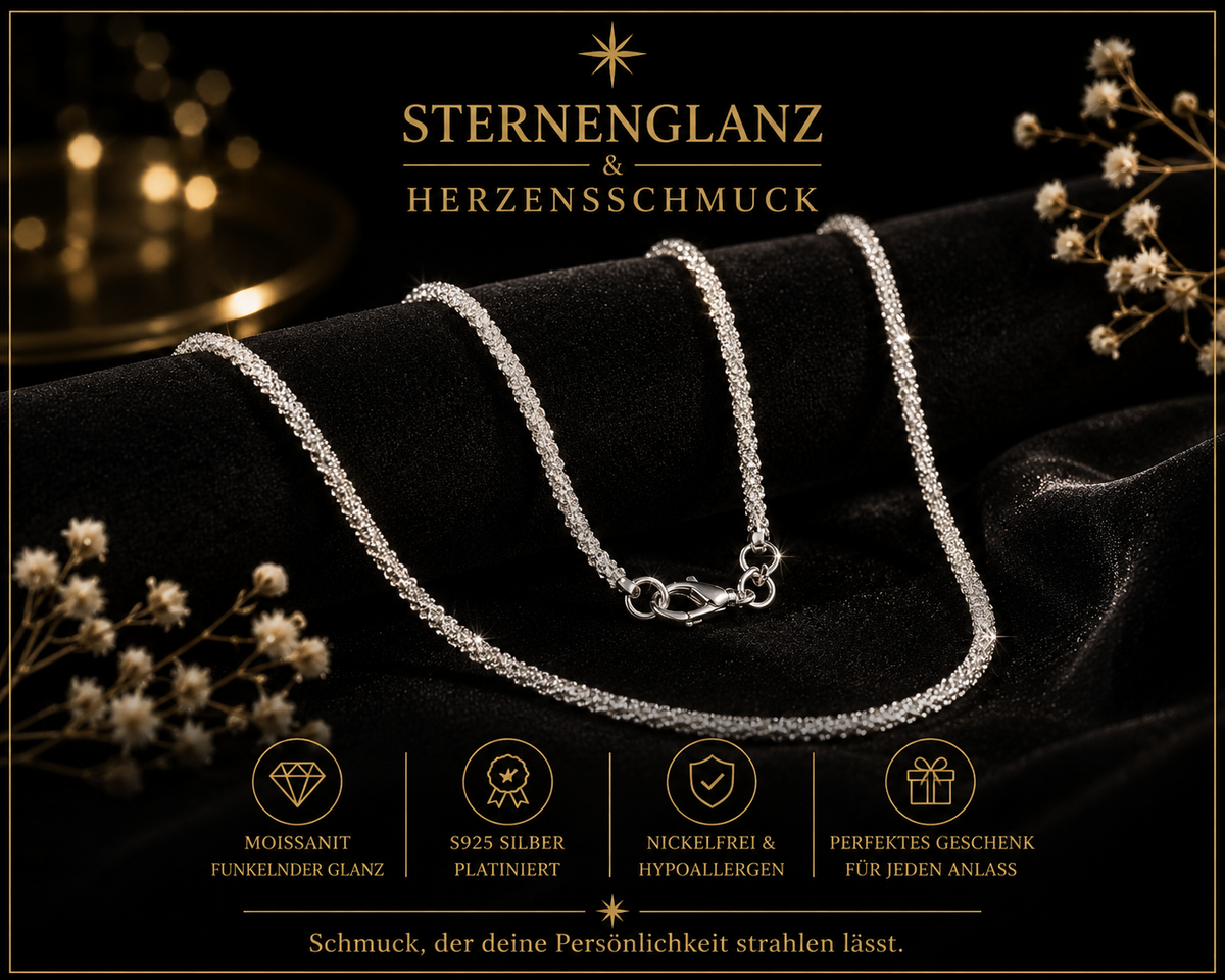 925 Sterling Silber Halskette 2 mm – Damen Kette 40–75 cm