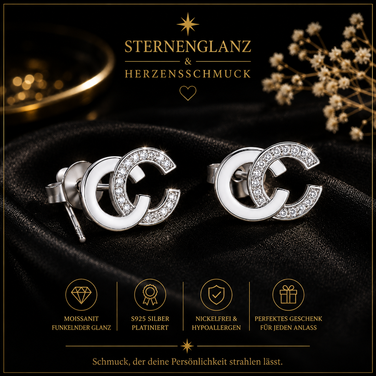 925 Sterling Silber Ohrstecker mit Zirkonia – Elegante Damen Ohrringe als Geschenk