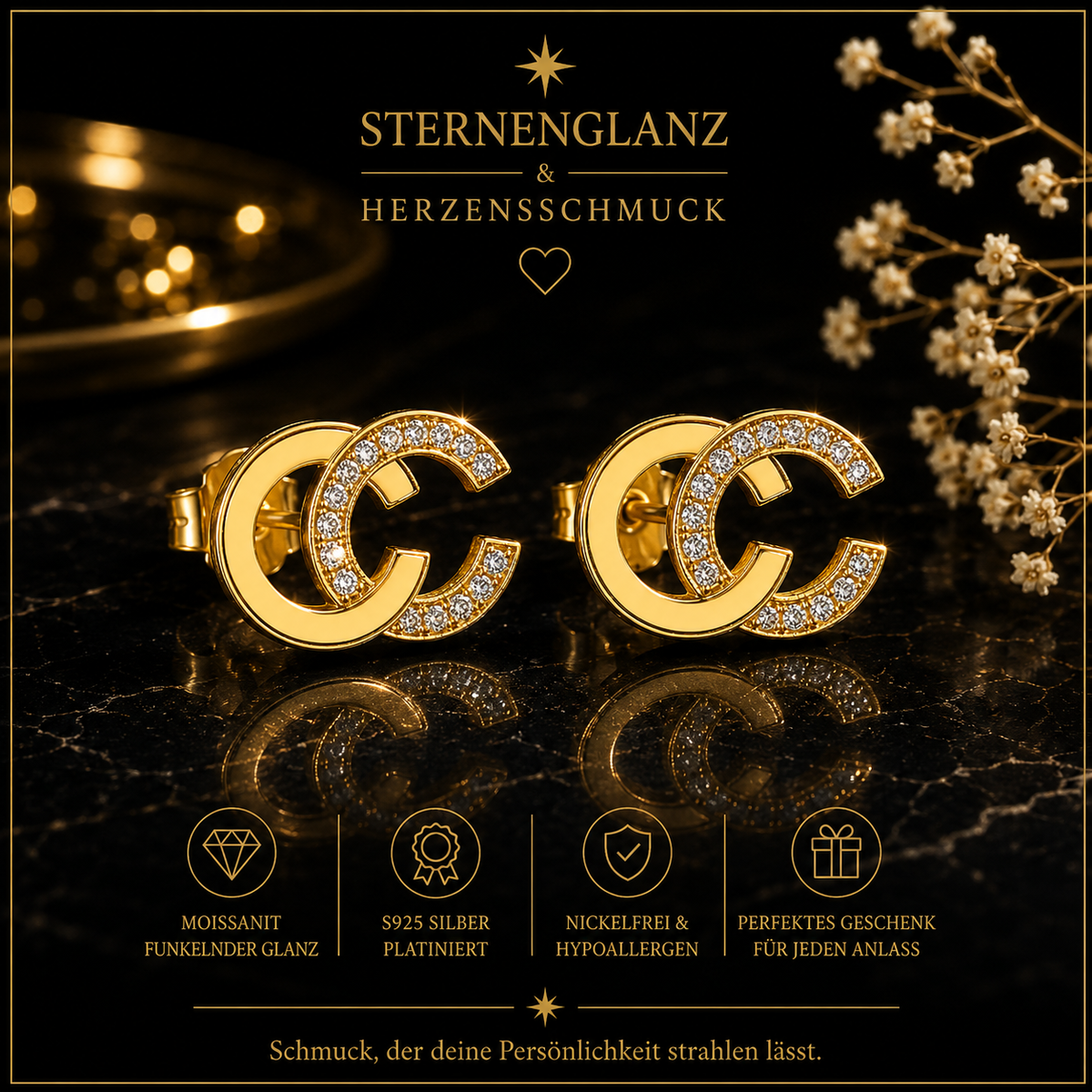 925 Sterling Silber Ohrstecker mit Zirkonia – Elegante Damen Ohrringe als Geschenk